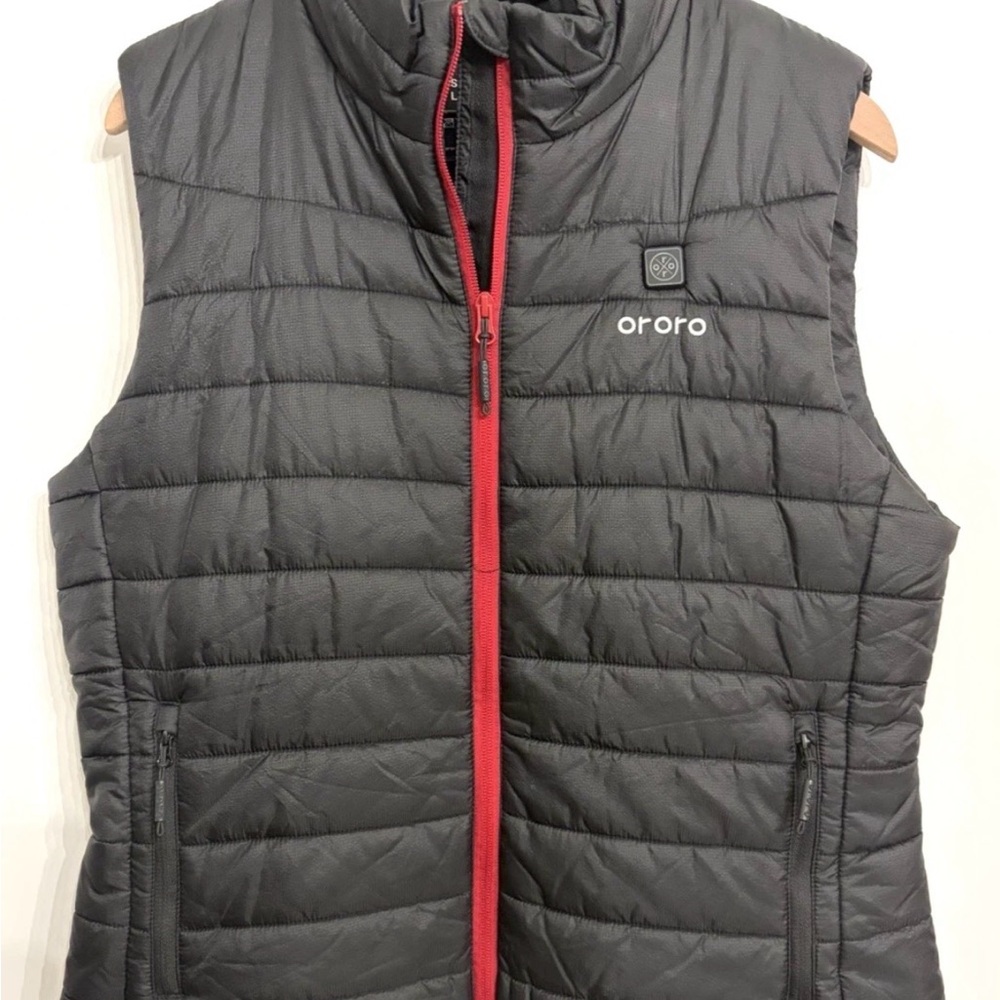 Ororo Heated Vest Womens L Black Puffer With Tested/Working Battery